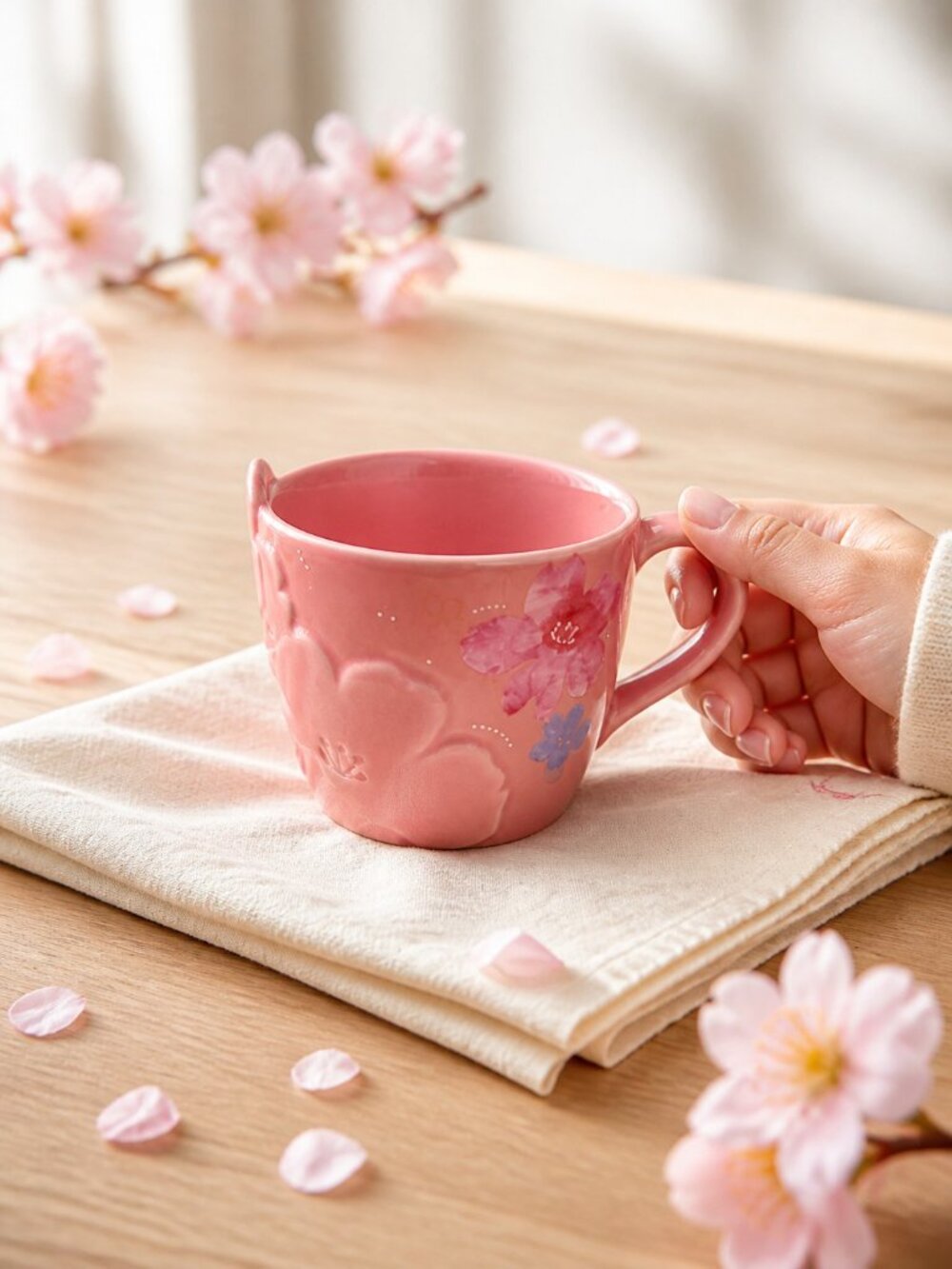 🌸 Starbucks Japan Sakura 2024 Embossed Flower Mug NIB Limited Edition 355ml
